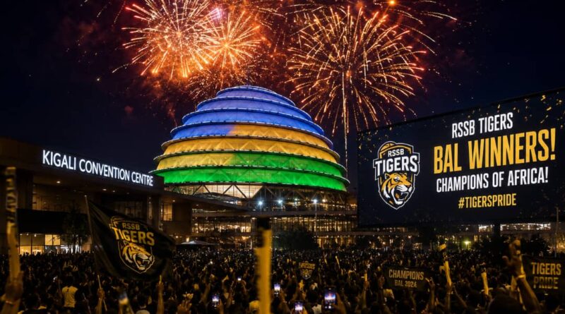 Hararaswa ibishashi by’umuriro mu kwishimira igikombe cya BAL cyegukanywe na RSSB Tigers